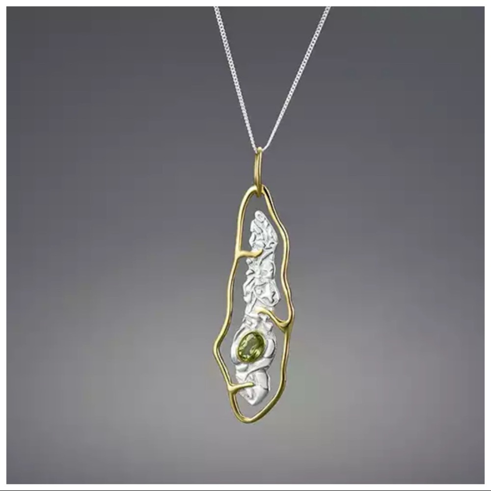 Artisan Handmade Natural Peridot 925 Silver The Zyang Necklace